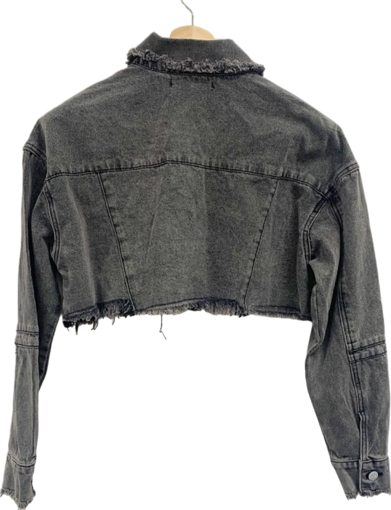 Luxe To Kill Grey Carpenter Cropped Jacket UK 12