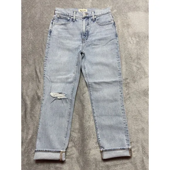 Madewell The Perfect Vintage Crop Jeans Women's Size 27 High Rise Distresssed