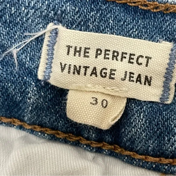 Madewell Women's 30 The Perfect Vintage Jean Distressed Crop High Rise NC328