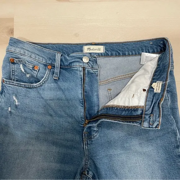 Madewell Women's 30 The Perfect Vintage Jean Distressed Crop High Rise NC328