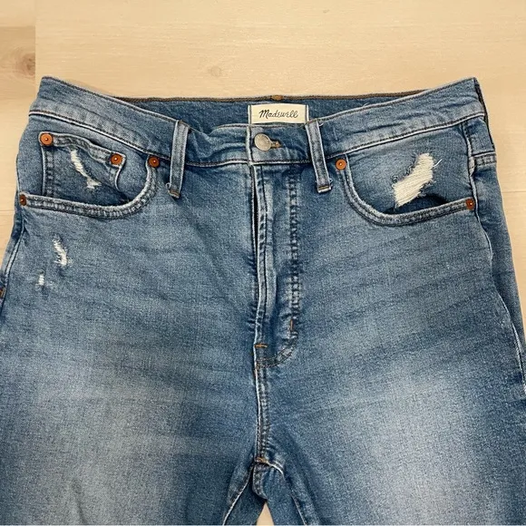 Madewell Women's 30 The Perfect Vintage Jean Distressed Crop High Rise NC328