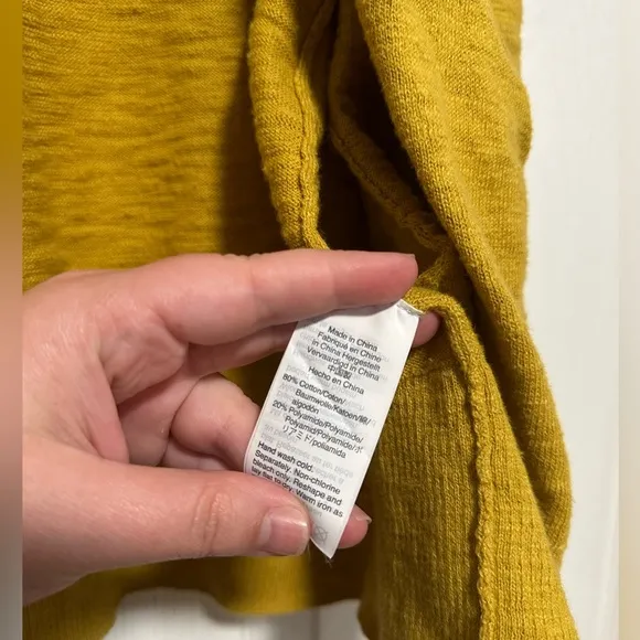 Madewell Yellow Lightweight Open Front Long Sleeve Sweater Women's Size XXS