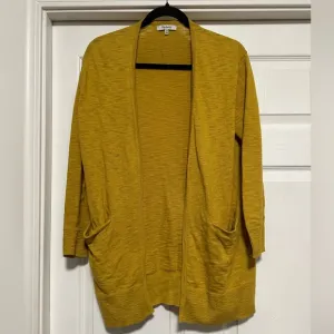 Madewell Yellow Lightweight Open Front Long Sleeve Sweater Women's Size XXS