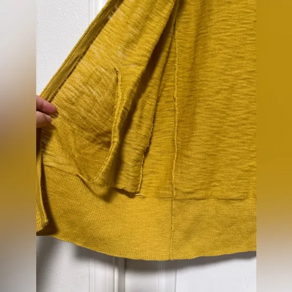 Madewell Yellow Lightweight Open Front Long Sleeve Sweater Women's Size XXS