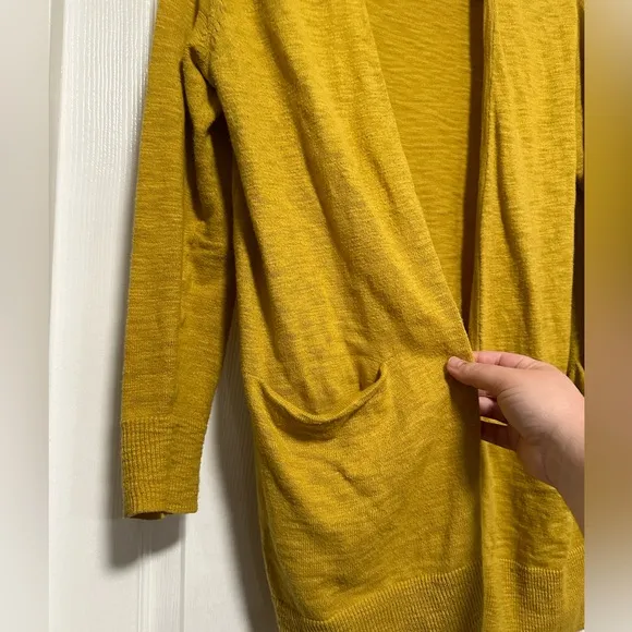 Madewell Yellow Lightweight Open Front Long Sleeve Sweater Women's Size XXS