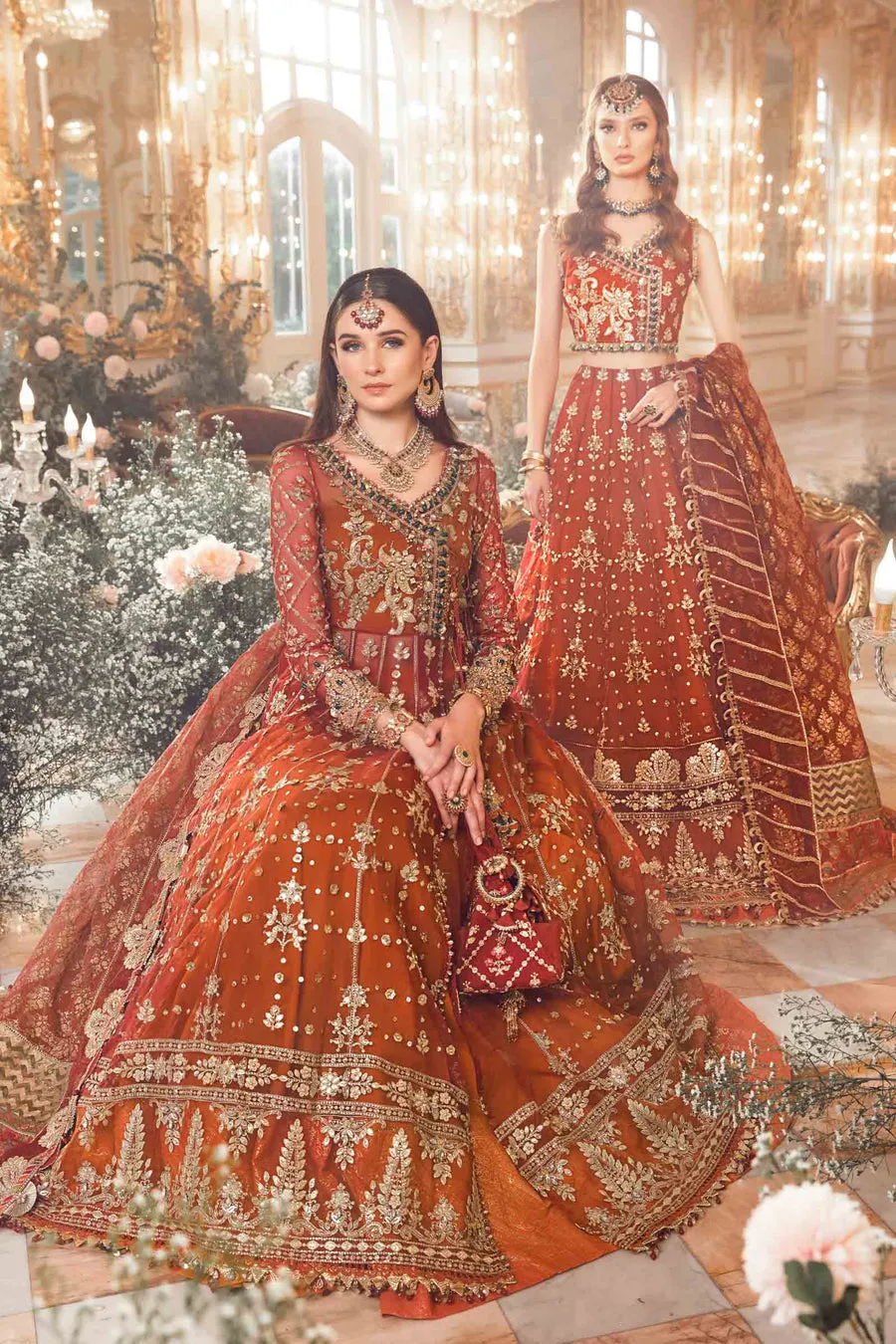 Maria B Mbroidered Collection '23 | Maroon BD-2705