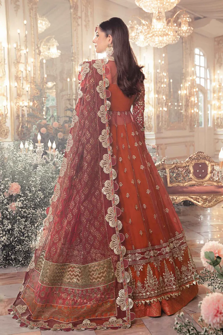 Maria B Mbroidered Collection '23 | Maroon BD-2705