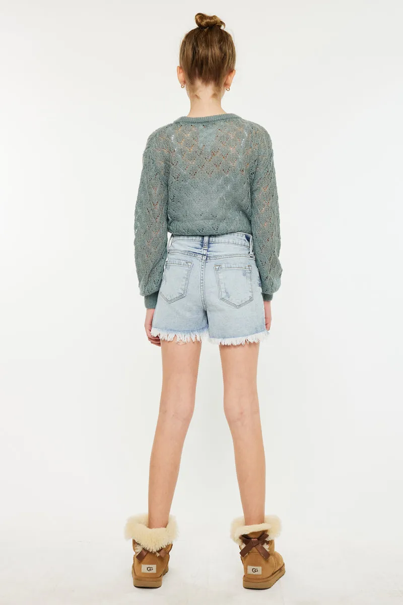 Marie High Rise Kids Shorts