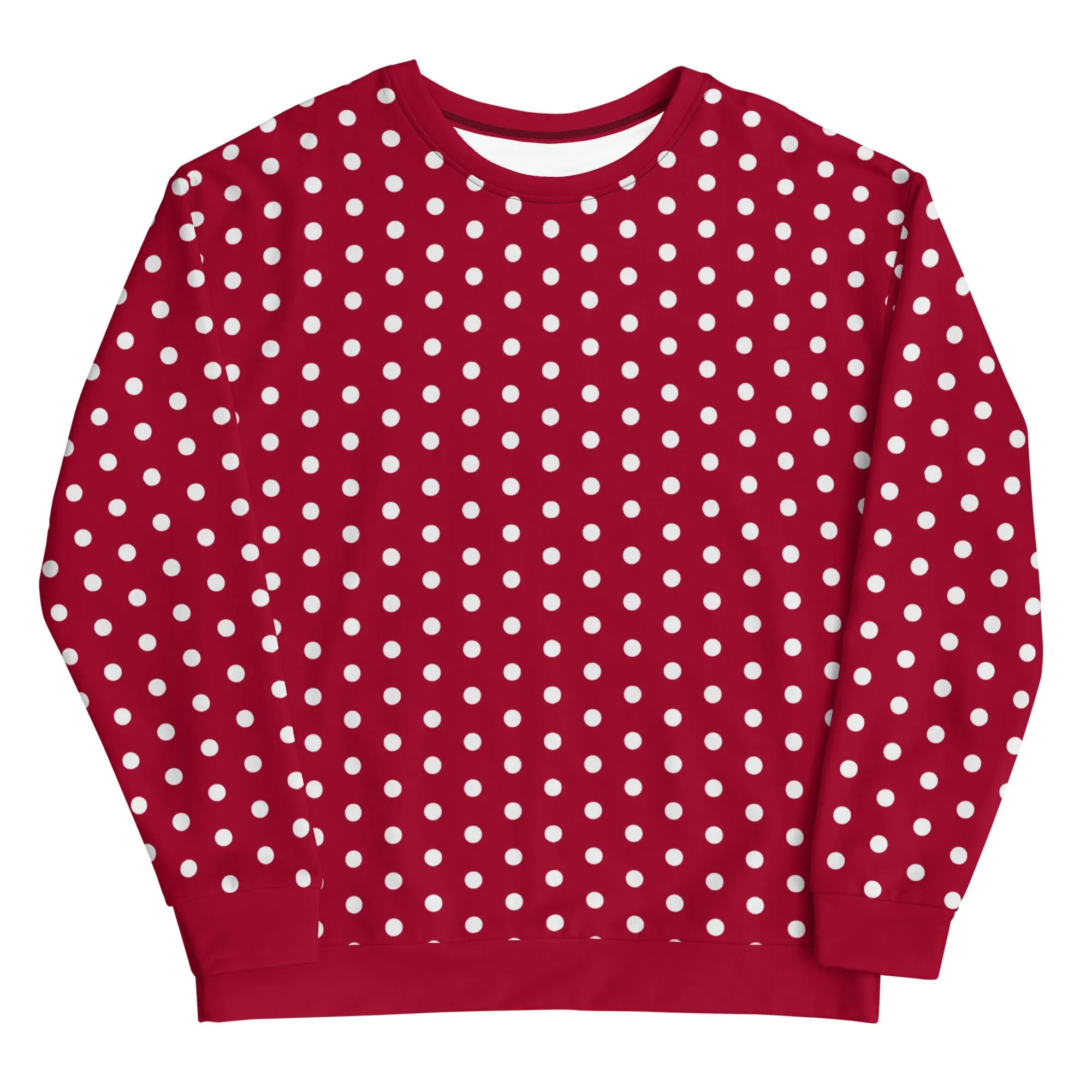 Maroon Polka Dot - Inspired By Taylor Swift - Sustainably Made Unisex Sweatshirt