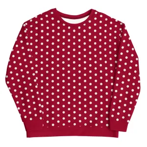 Maroon Polka Dot - Inspired By Taylor Swift - Sustainably Made Unisex Sweatshirt