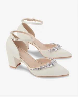 Marquise Rhinestone Block Heel Wedding Shoes