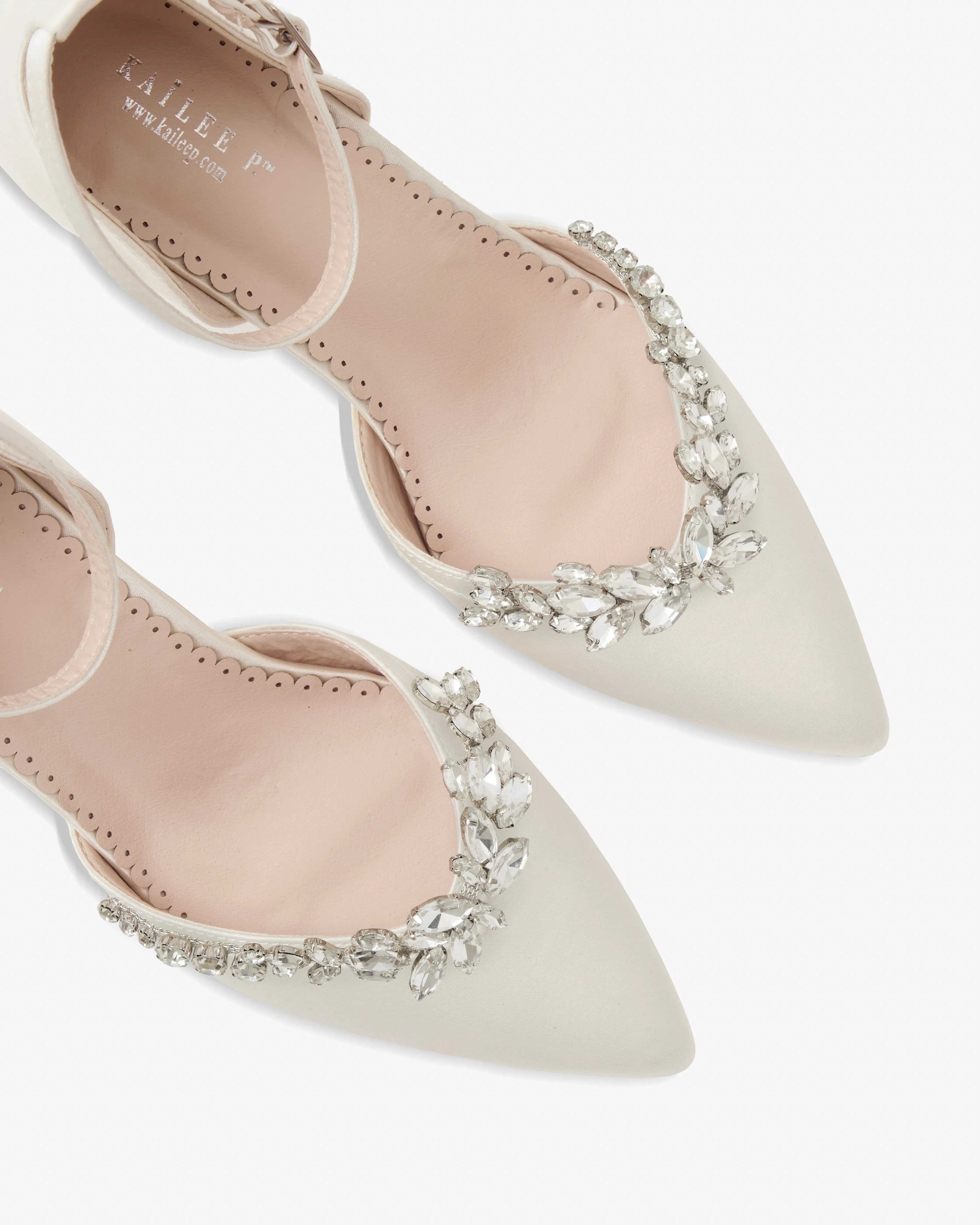 Marquise Rhinestone Block Heel Wedding Shoes