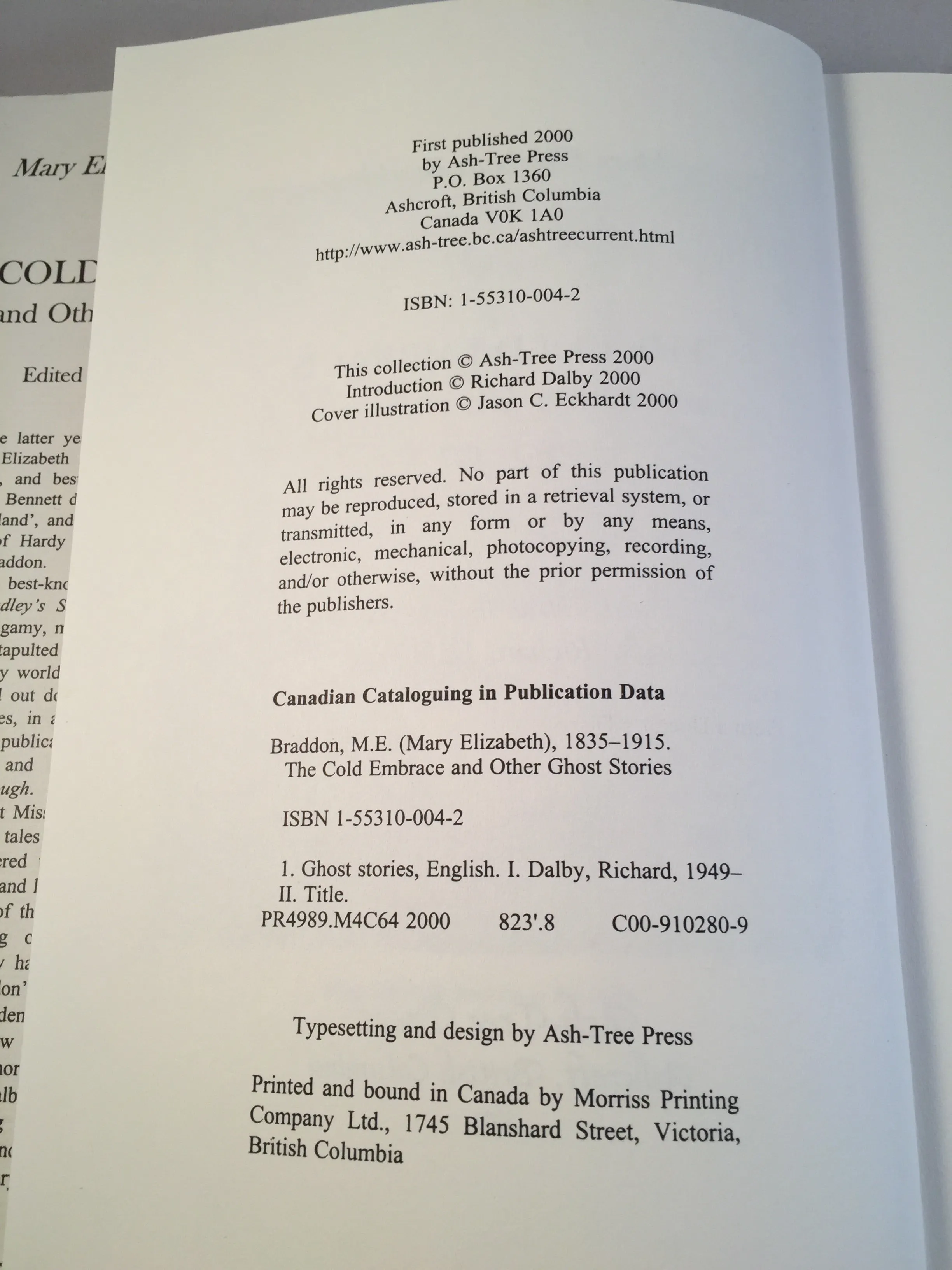 Mary Elizabeth Braddon - The Cold Embrace, Ash-Tree Press 2000