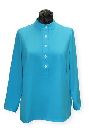 Mary G Crepe Suzanne in Turquoise