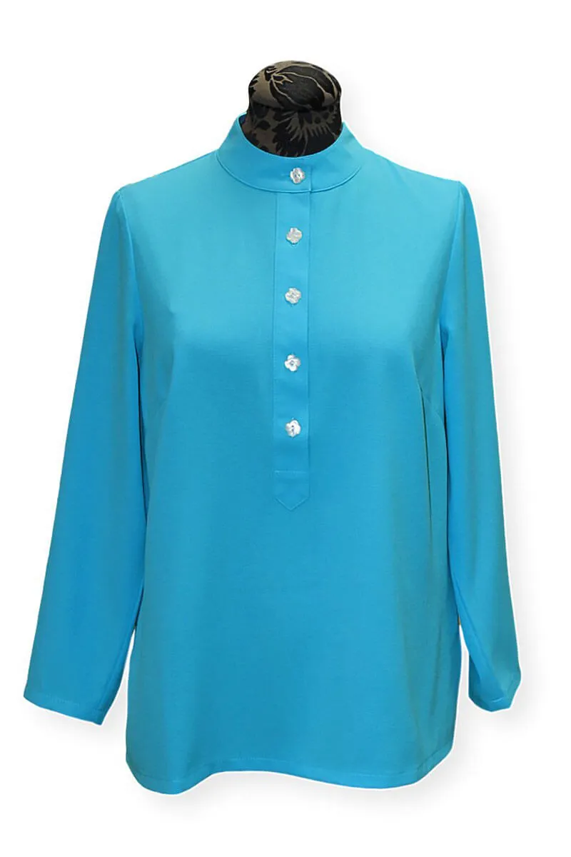 Mary G Crepe Suzanne in Turquoise