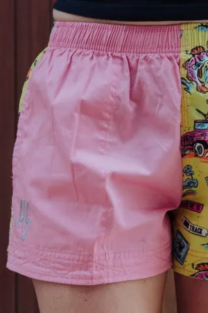 Mary G Ladies Happy Days Old School Harlequin Short - Blush/Happy Days (Limited Edition)