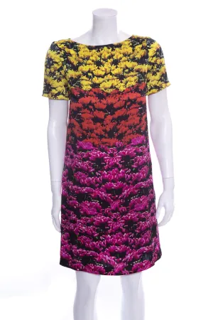 Mary Katrantzou Multicolor Short Sleeve Floral Printed Mini Dress SZ 8