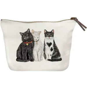 Mary Lake Thompson Three Love Cats Canvas Pouch