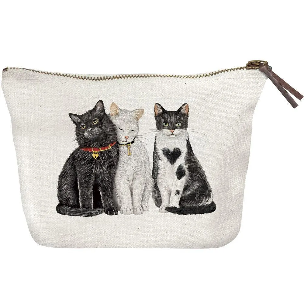 Mary Lake Thompson Three Love Cats Canvas Pouch