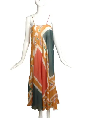 MARY MCFADDEN- 1970s Multi Color Organza Dress & Jacket, Size 6