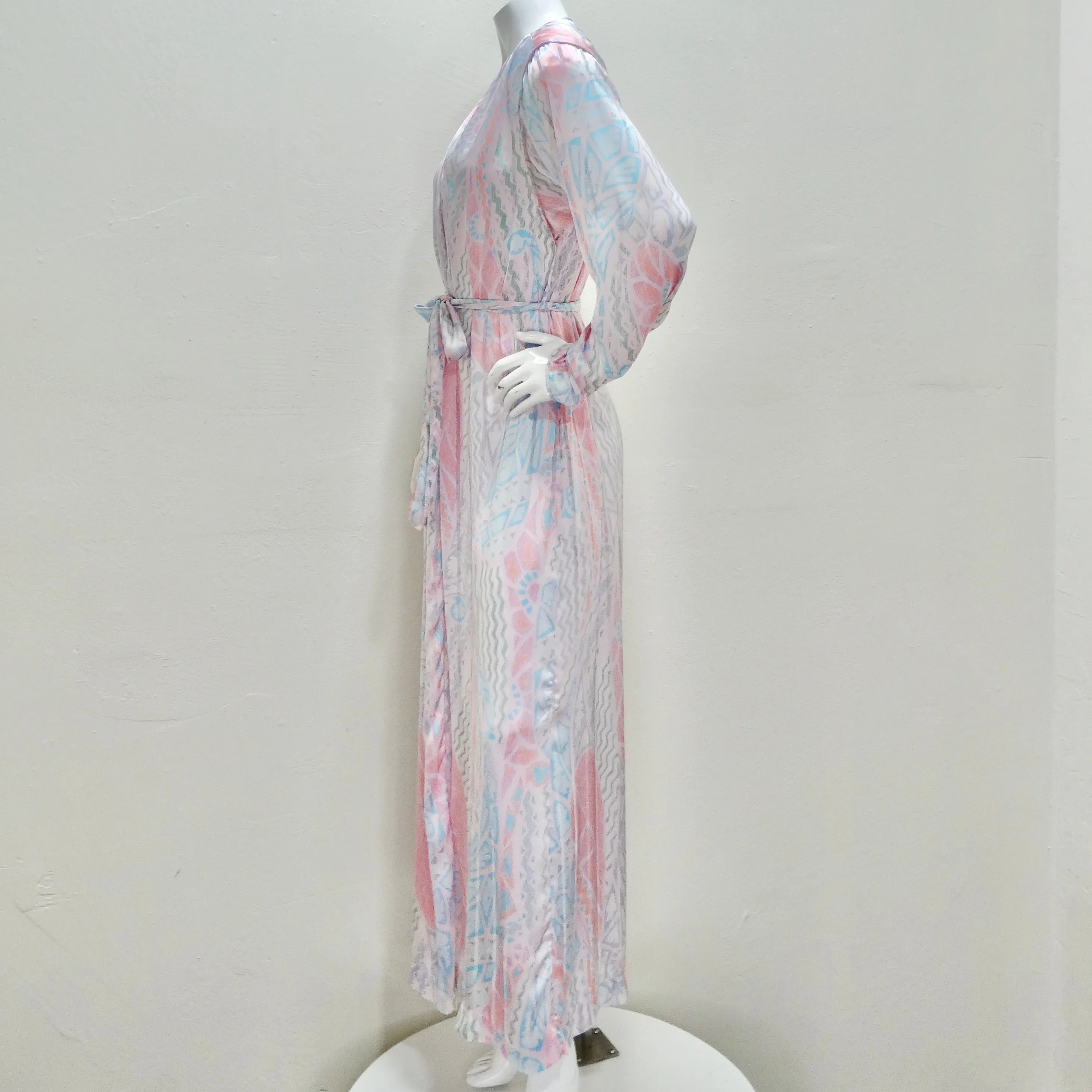 Mary Mcfadden 1980s Printed Robe