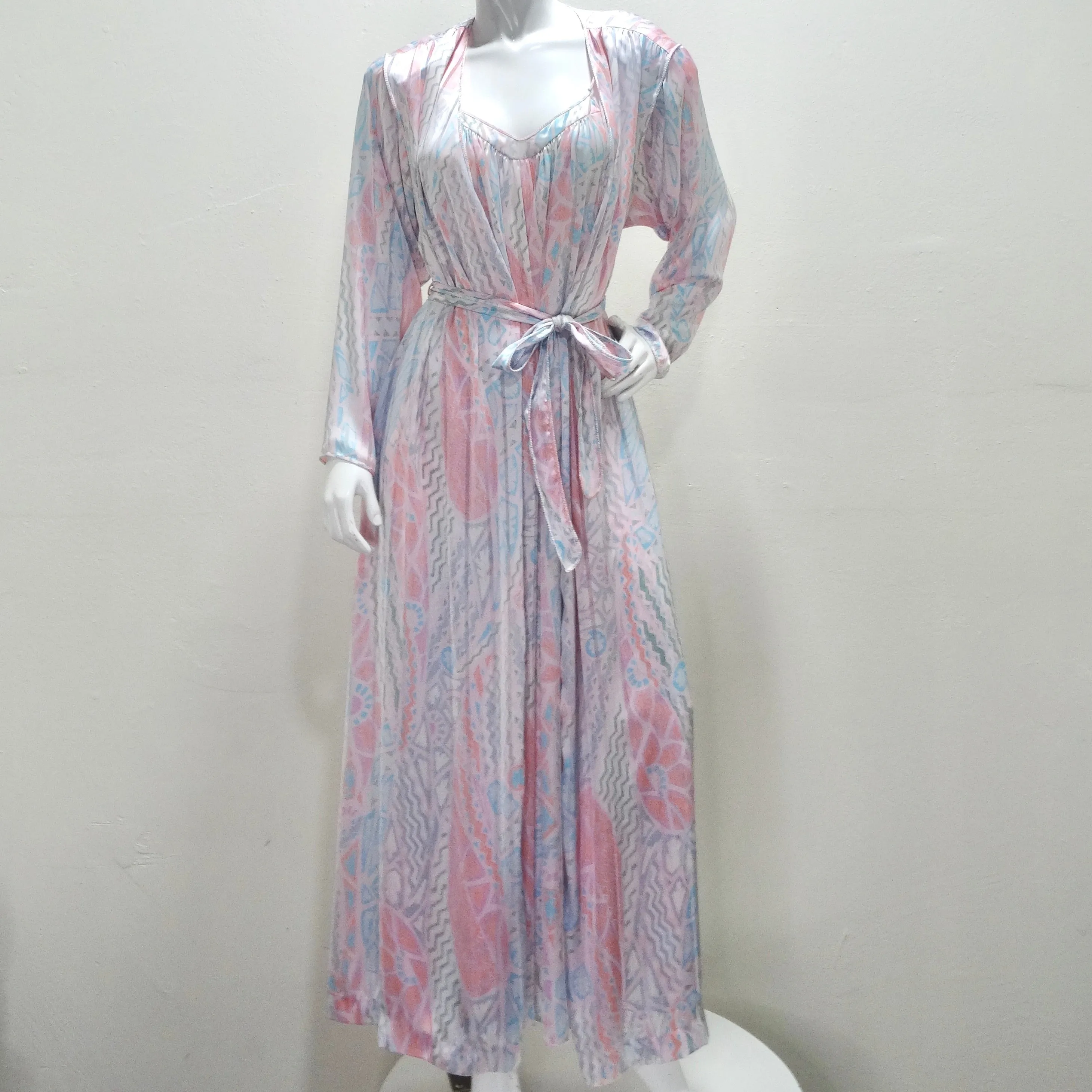 Mary Mcfadden 1980s Printed Robe