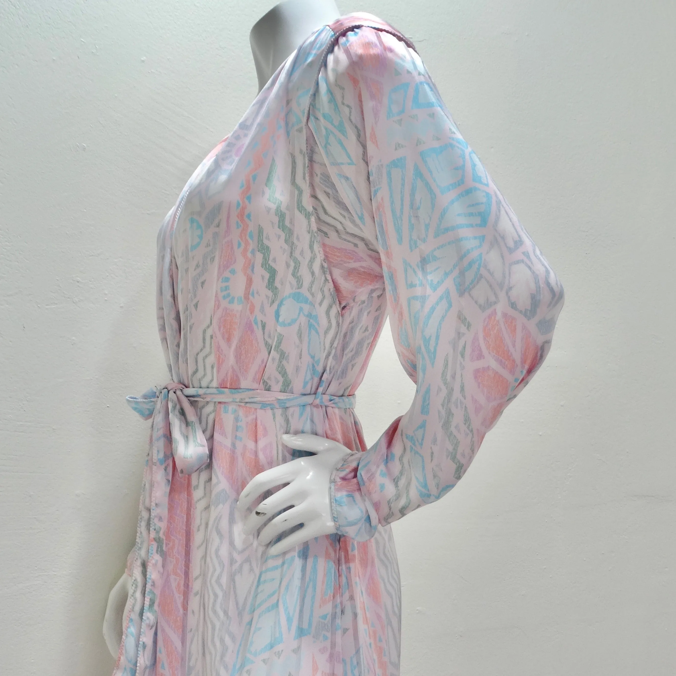 Mary Mcfadden 1980s Printed Robe