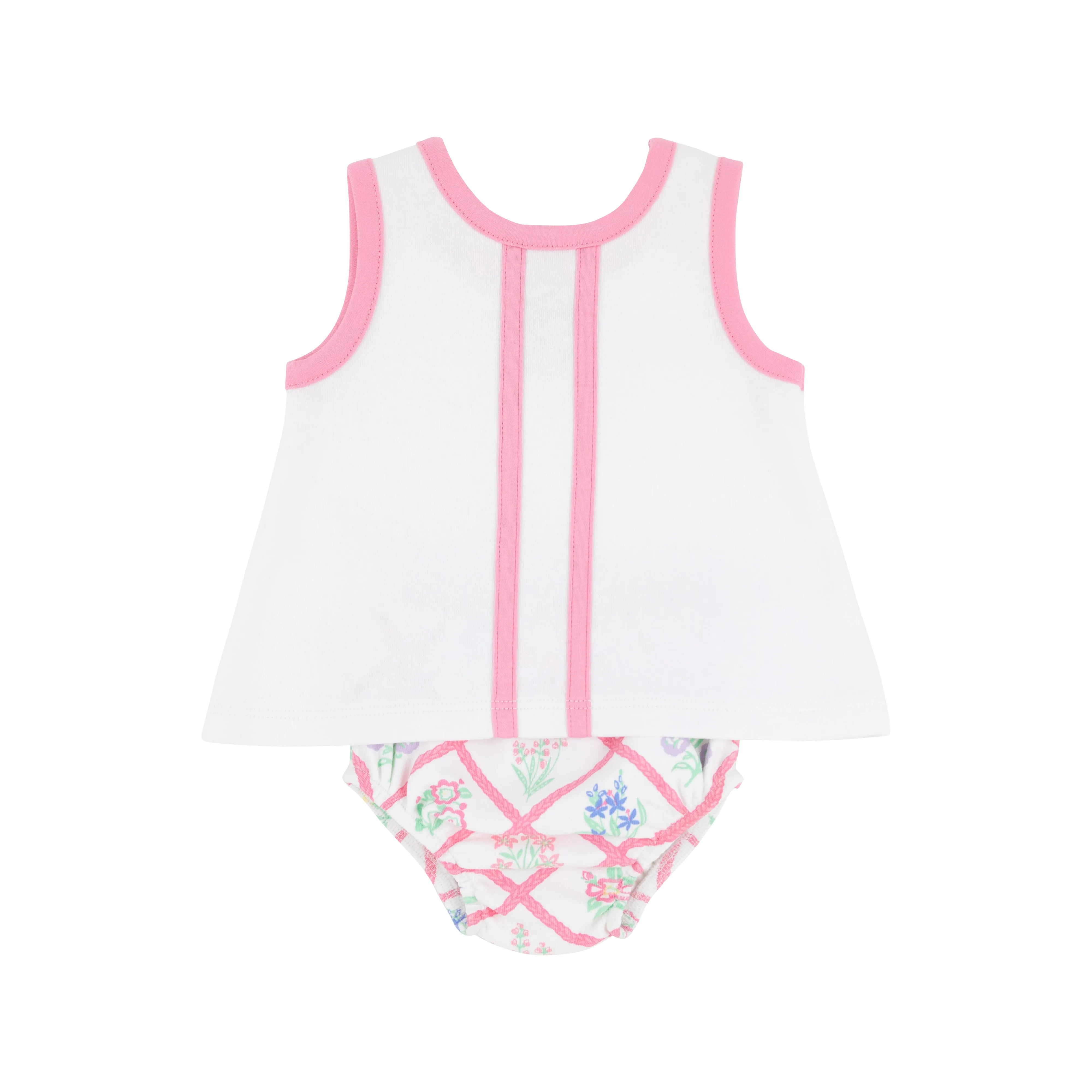 Mary Simms Bloomer Set - French Country Floral with Worth Avenue White and Hamptons Hot Pink