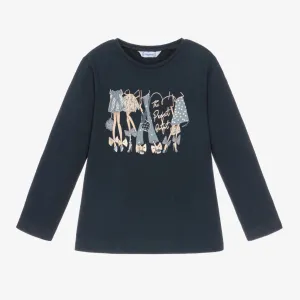 Mayoral Girls Perfect Outfit T-Shirt 4072 Navy