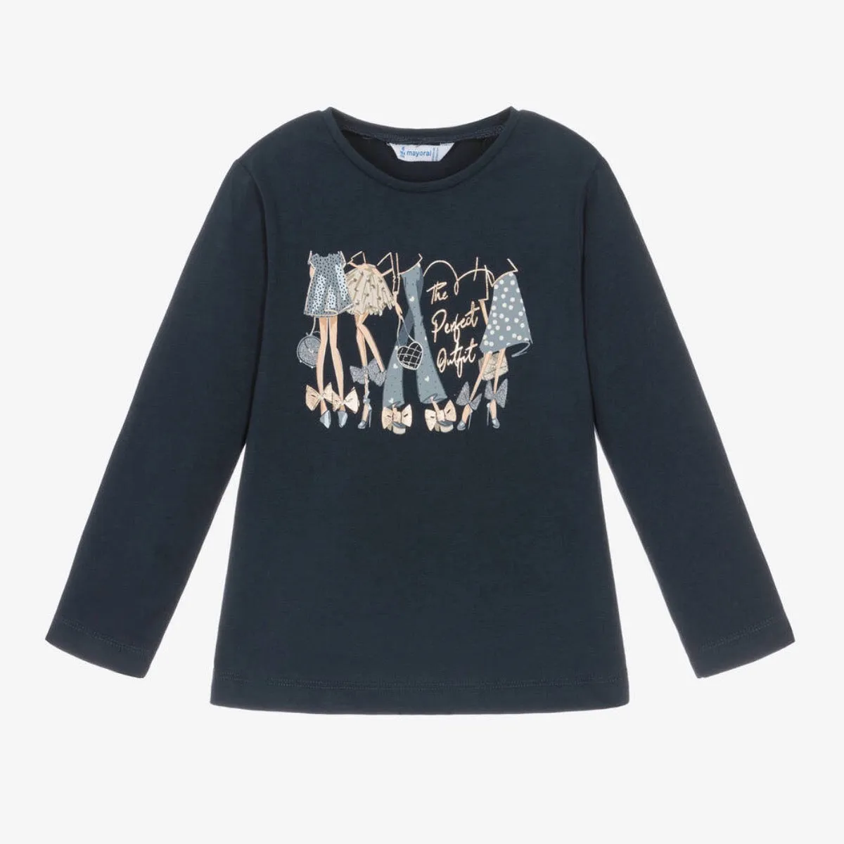 Mayoral Girls Perfect Outfit T-Shirt 4072 Navy