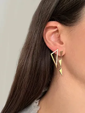 Medium Half Diamond Triangle Earrings | Rose Gold