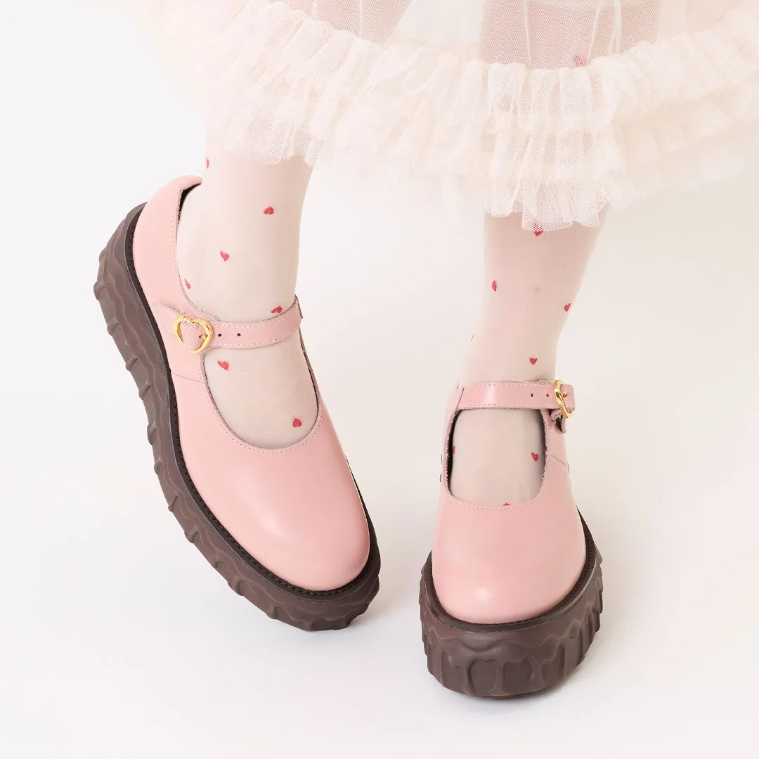 Melting Chocolate Leather Mary Jane (Pale Pink)【Japan Jewelry】