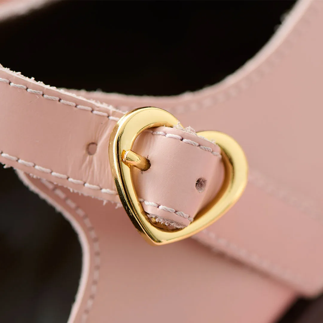 Melting Chocolate Leather Mary Jane (Pale Pink)【Japan Jewelry】