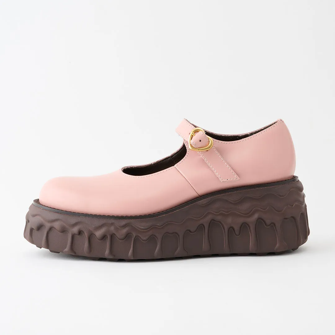 Melting Chocolate Leather Mary Jane (Pale Pink)【Japan Jewelry】
