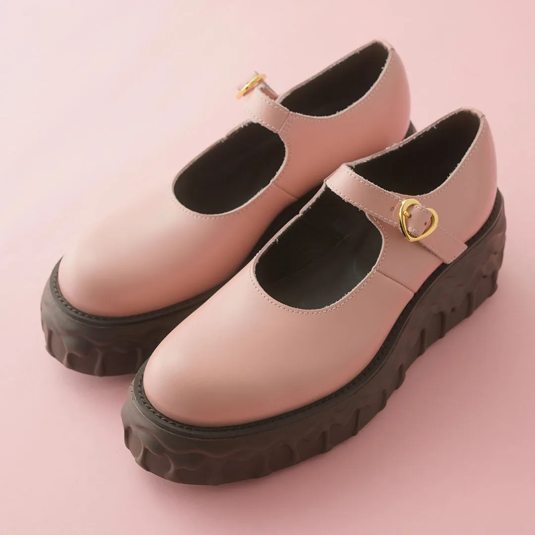 Melting Chocolate Leather Mary Jane (Pale Pink)【Japan Jewelry】