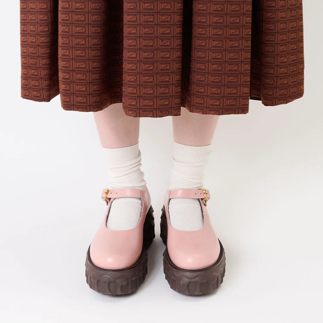 Melting Chocolate Leather Mary Jane (Pale Pink)【Japan Jewelry】