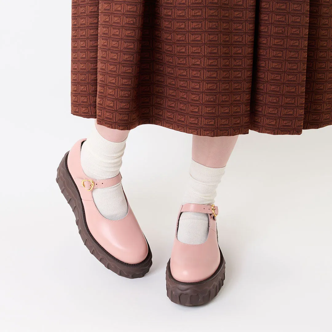 Melting Chocolate Leather Mary Jane (Pale Pink)【Japan Jewelry】