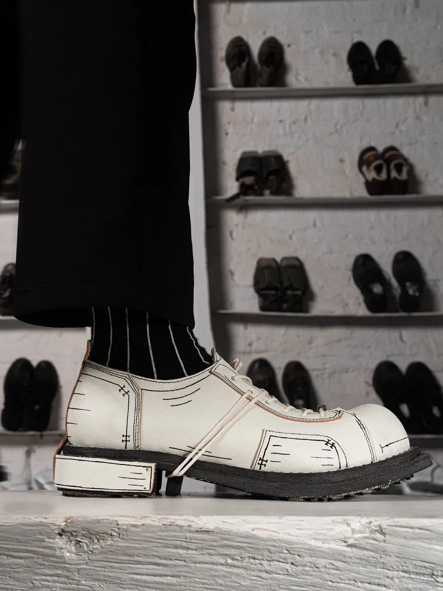 Men's and women's two-dimensional design leather shoes