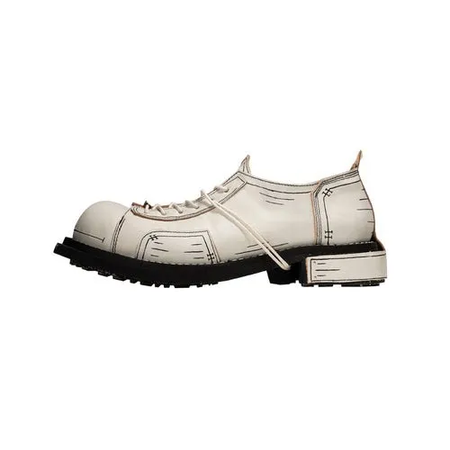 Men's and women's two-dimensional design leather shoes