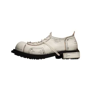 Men's and women's two-dimensional design leather shoes