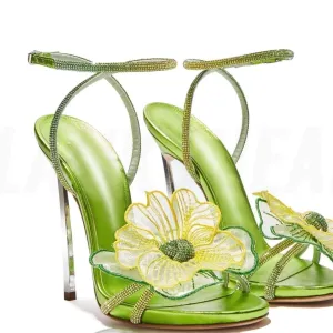 Mesh Embroidered Floral heels