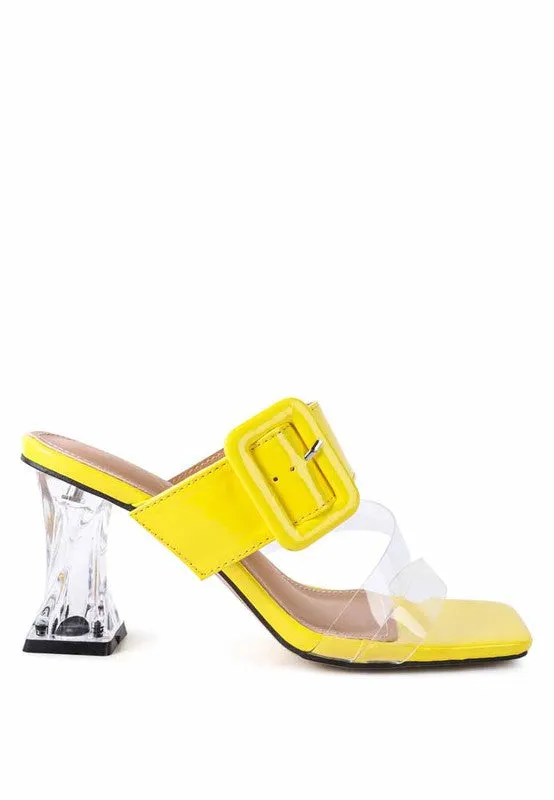 MID HEEL SLIDE SANDALS