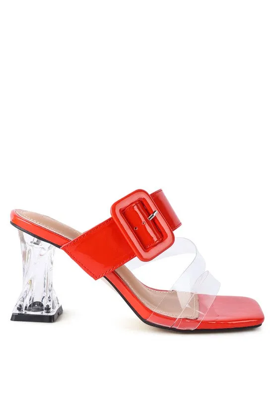 MID HEEL SLIDE SANDALS