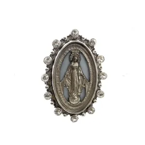 Milagrosa Ring in Silver with Clear Crystals Size 9