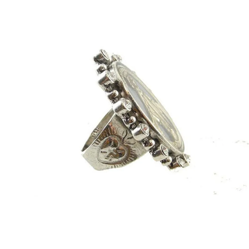 Milagrosa Ring in Silver with Clear Crystals Size 9