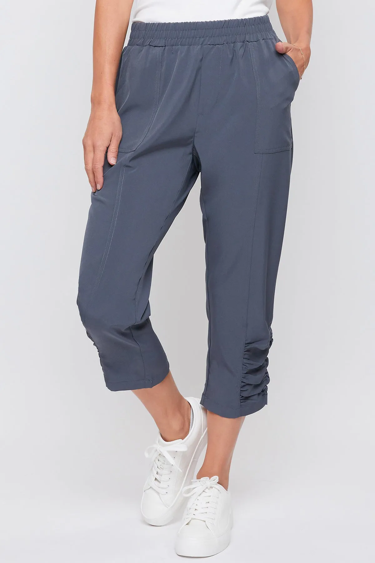 Missy Elastic Waist Flood With Side Ruching Ankle Detail, Pack Of 6