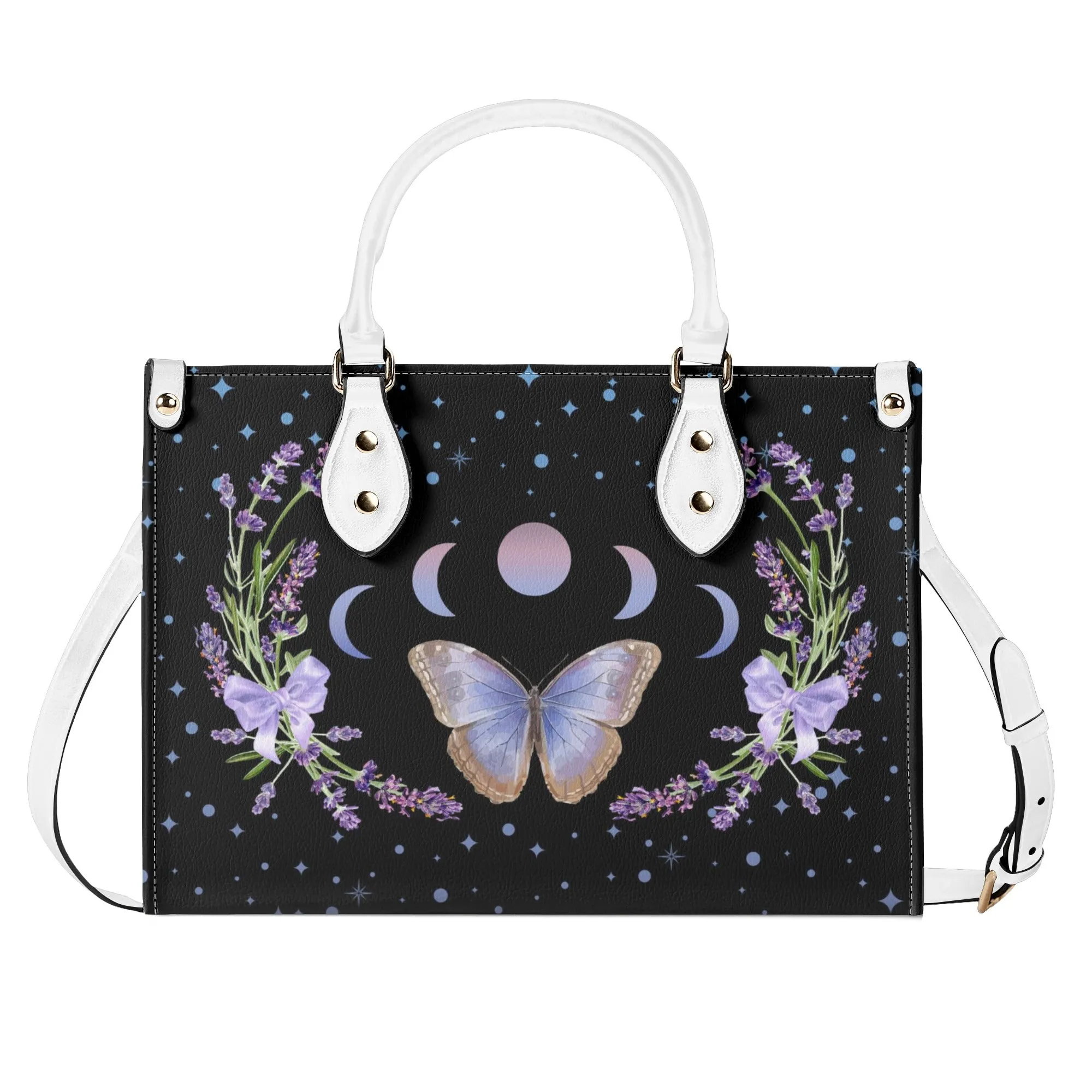 Moon Flowers #1 Luxury Womens PU Leather Handbag