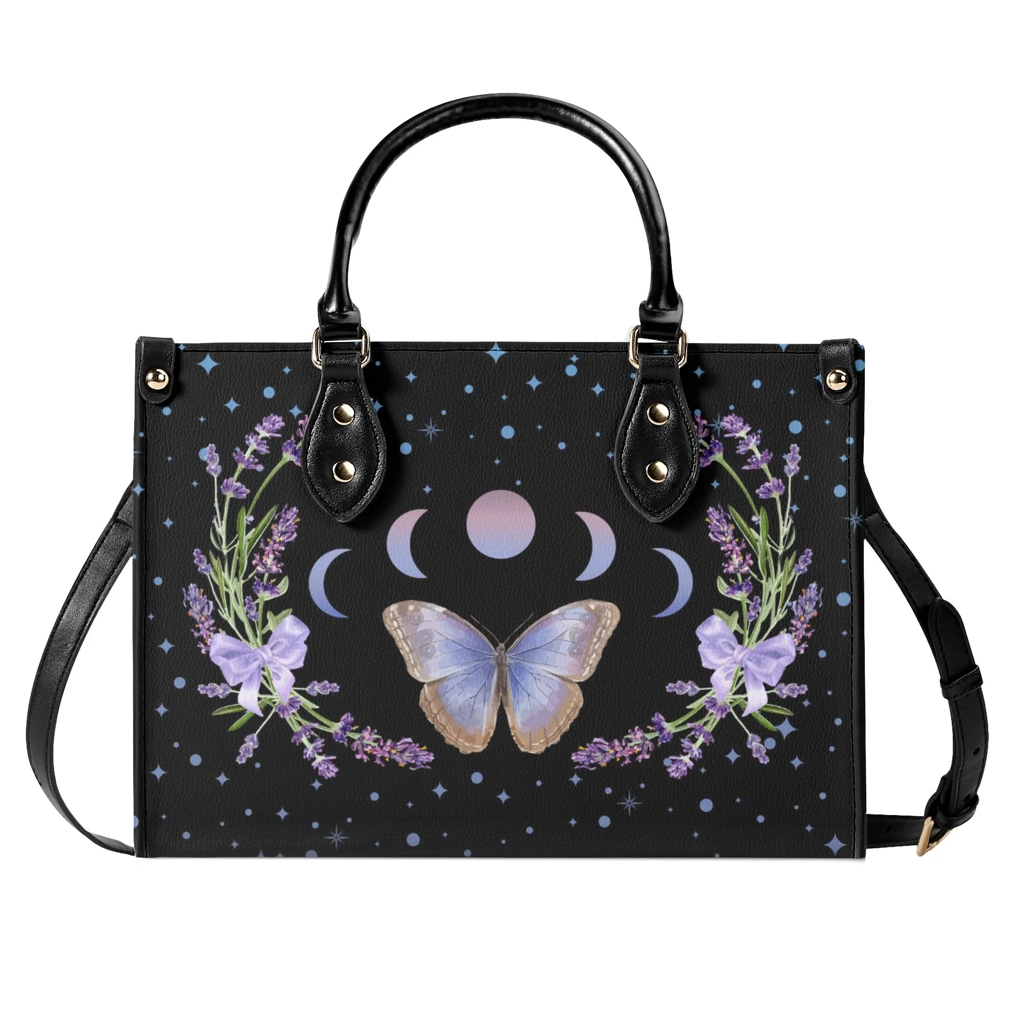 Moon Flowers #1 Luxury Womens PU Leather Handbag