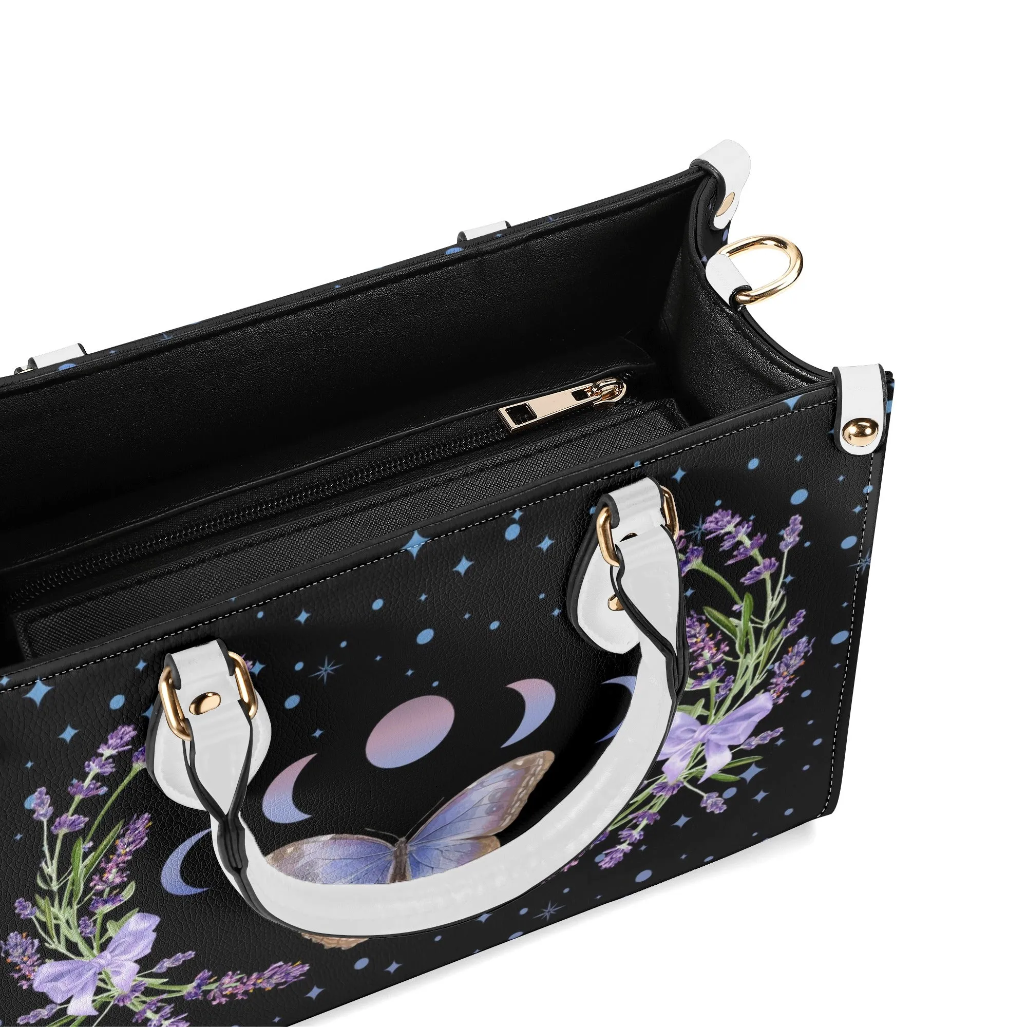 Moon Flowers #1 Luxury Womens PU Leather Handbag