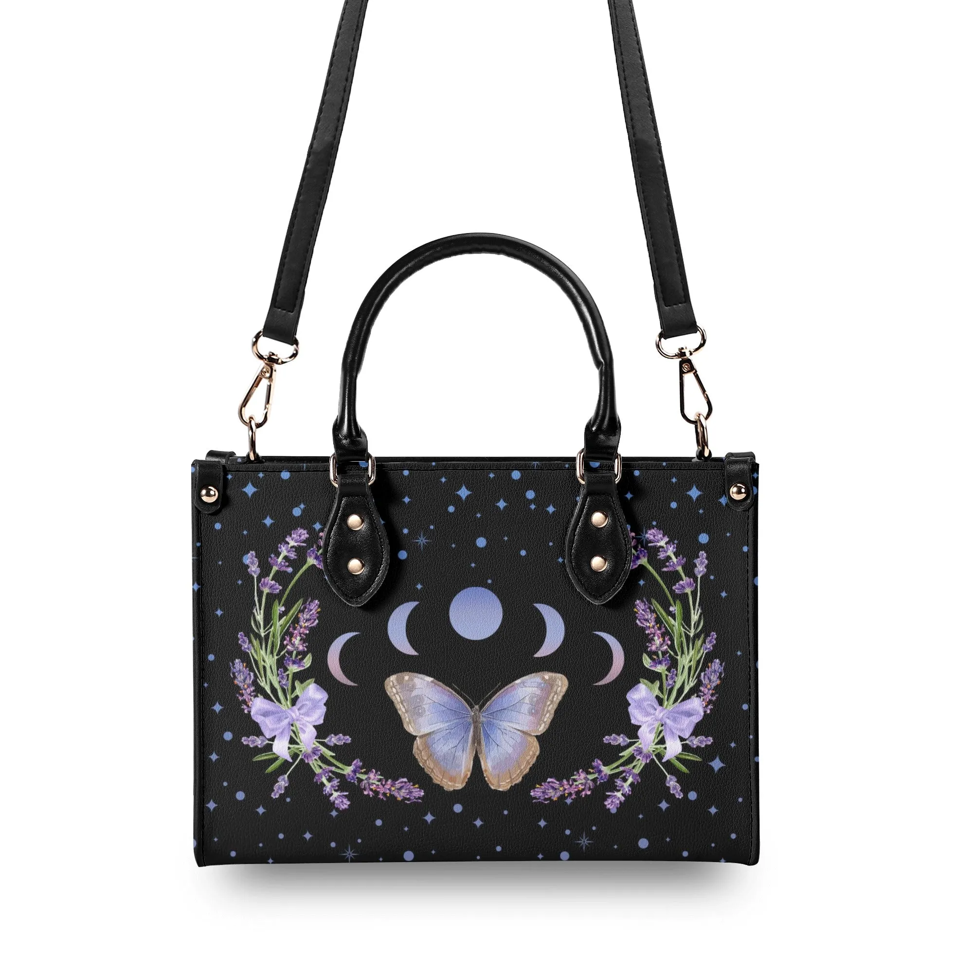Moon Flowers #1 Luxury Womens PU Leather Handbag